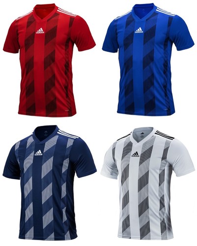 Adidas Men STRIPE 19 Shirts S/S Soccer Jersey White Blue Climalite Shirt  DP3202 | eBay