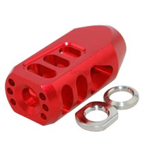 Red Anodized 350 Legend Muzzle Brake 1/2"x28 TPI - 6061 T6 Aluminum
