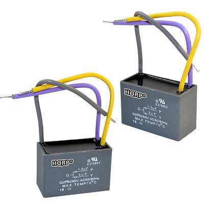 2er-Pack Kondensator Für Harbor Breeze Deckenventilator 1,5Uf+3Uf 3-Draht CBB61