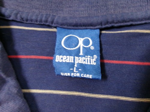 CAMISETA POLO DE COLECCIÓN 80S OP OCEAN PACIFIC TALLA M/L SURFISTA PATINADOR RAYAS PUNTADA ÚNICA - Imagen 4 de 5