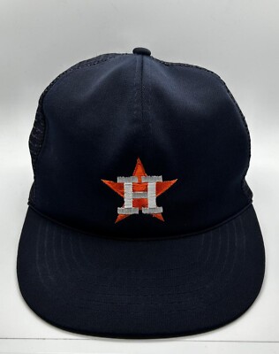 MLB Houston Astros Trucker Cap Hat Snapback Adult Retro Vintage 80’s  Polycotton