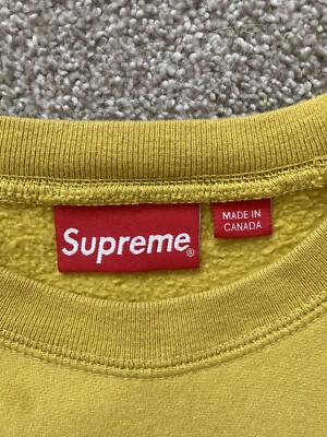 Supreme Box Logo Crewneck Mustard Size Medium FW18 | eBay