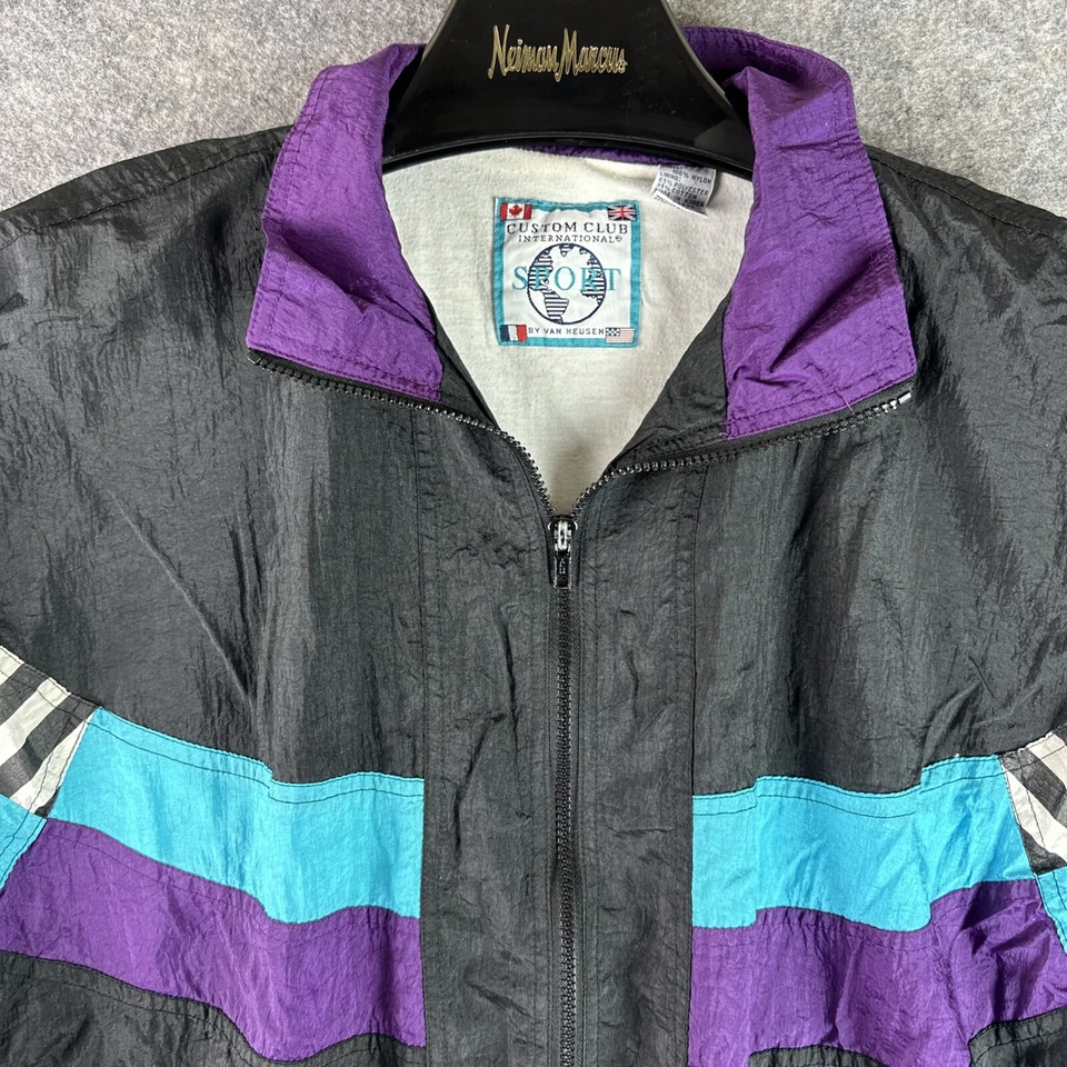 Chaqueta cortavientos Van Heusen años 90 cremallera completa multicolor talla XL (crebilla rota) Foto 2 de 4