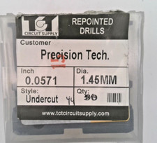TCT REPOINTED DRILLS UCY 1.45MM 0.0571" DIA 0.472" FLUTE LOT OF 47 