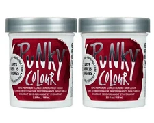 PUNKY COLOUR Semi-Permanent Conditioning Hair Color-Red Wine 3.5oz 2pc Combo