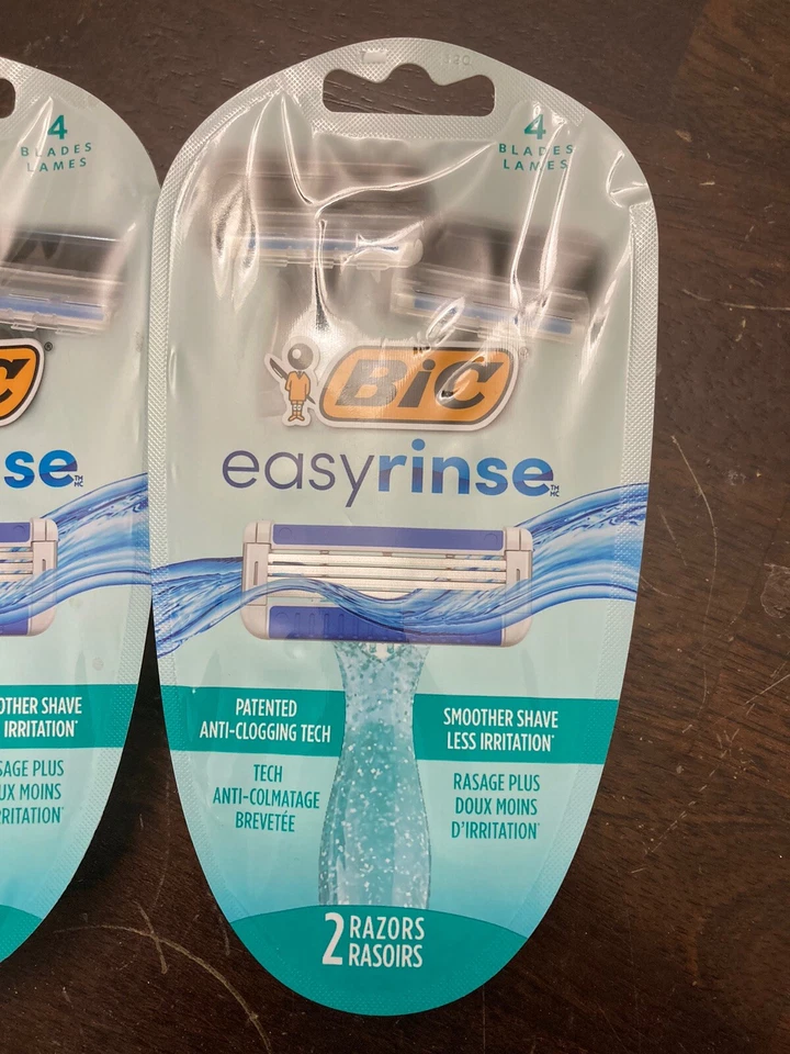 4 maquinillas de afeitar desechables de fácil enjuague BIC 4 hojas 2 unidades + 1 recargable 3 cartuchos Foto 2 de 4