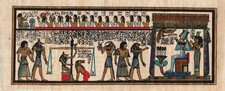 Egyptian Papyrus Art - Weighing Of The Heart - 50cm x 15cm - Papyrus Painting
