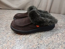 Rocket Dog Fran Clog Women's Sz 7.5 Suede Faux Fur Lined Wedge Slip On Comfort