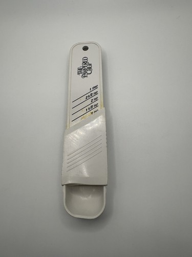 Pampered Chef Adjustable Dry Measuring Spoon White 1/8 - Teaspoon 6" L