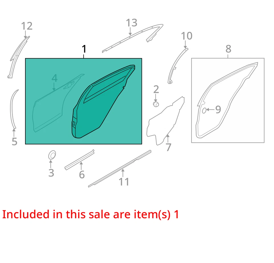(LOCAL PICKUP ONLY) 14 15 16 17 18 19 20 21 22 23 INFINITI Q50 Rear Door Right - Image 3 of 4