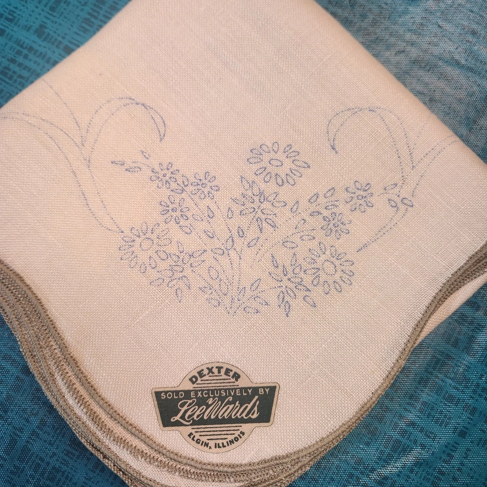 Dexter Lee Wards 100 % lino 5 piezas juego de almuerzo kit bordado guirnalda de trigo Foto 3 de 4