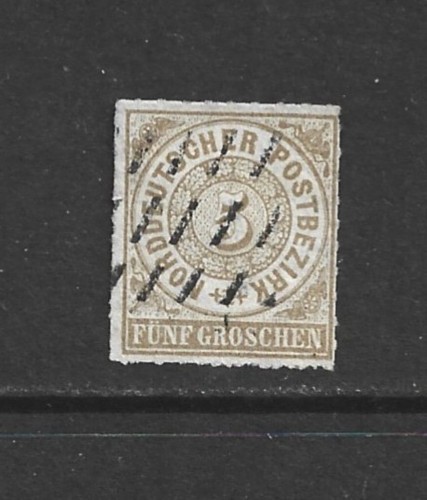 North German Confederation 1868 5 Groschen Used - Hamburg Machine Cancel