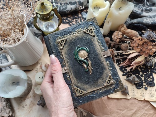Gothic Dragon Journal- Handmade Fantasy Grimoire Spellbook – Witch Diary - Picture 6 of 13