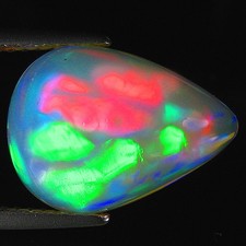 4.18Ct ABSOLUTE THE BEST ! MULTI RAINBOW FLASH 3D FLORAL HARLEQUIN PATTERN OPAL