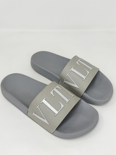 Valentino Garavani VLTN Slide Sandals Gray White Men’s EU 41 Used