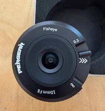 Pergear 10mm f/8 Pancake Fisheye Lens Manual Focus for M4/3 mount APS-C MINT