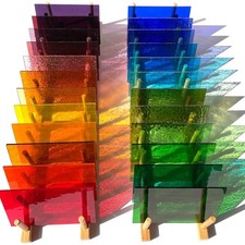 24 Sheets Transparent Stained Glass Pack 4x6 Inch for Mosaics  Crafts