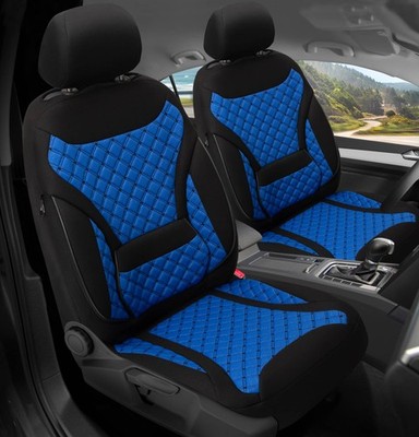 Schonbezüge Sitzbezüge für VW Scirocco 3 Bj 2008-17 in Schwarz/Blau ZM6