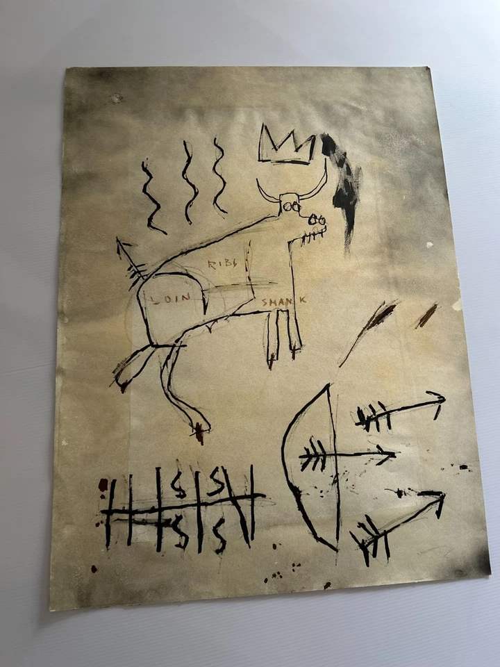 Jean-Michel Basquiat "Después" Dibujo Original Foto 2 de 4