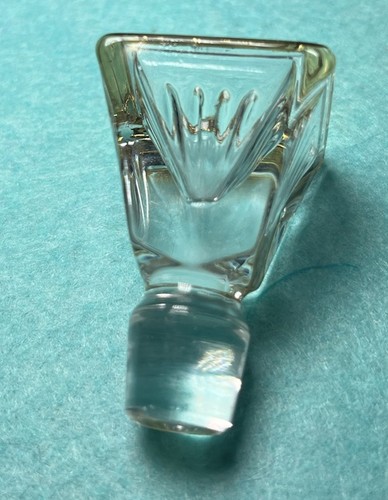 Crystal Art Deco Perfume Bottle 24% Pbo Italy Hand Painted Gold-Tone - Foto 9 di 15