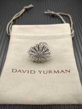 David Yurman Starburst Ring Sterling Silver w/ Pav -set Diamonds sz 7