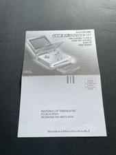 Nintendo GBA Registration card insert