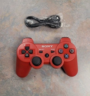 Sony PlayStation 3 PS3 DualShock 3 Wireless Controller RED OEM With Cable
