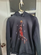 Nike Air Jordan Hoodie Mens Small Black Essentials Graphic Fleece Pullover