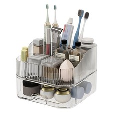 Toothbrush Toothpaste Holder 7 Slots Bathroom Countertop Organizer Makeup Sto...