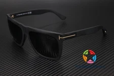 TOM FORD Morgan FT0513 02D Black Smoke Polarized Plastic 57 mm Unisex Sunglasses