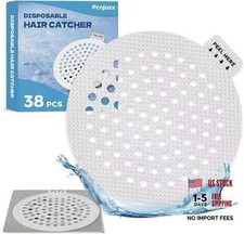 38 PCS Disposable Shower Drain Hair Catcher, Mesh Drain Covers Stickers, Peel