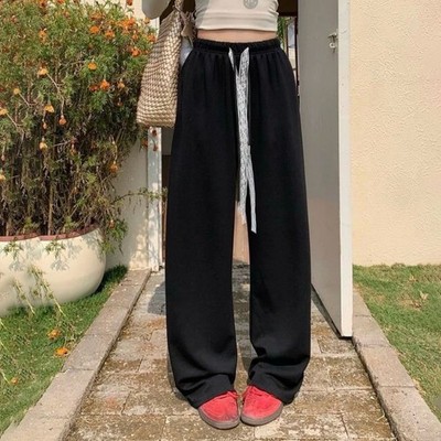 Lazy Hanging Feeling Lace Drawstring Pants Average Size Four Seasons Wear