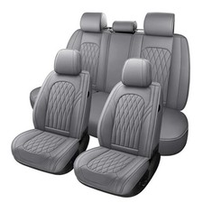 Car Seat Covers Faux Leather Seat Covers for Cars, Car Seat Full Set Gray