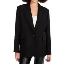 Steve Madden Blazer Medium Black Blazer Suit Sports Jacket Boyfriend Chic Office