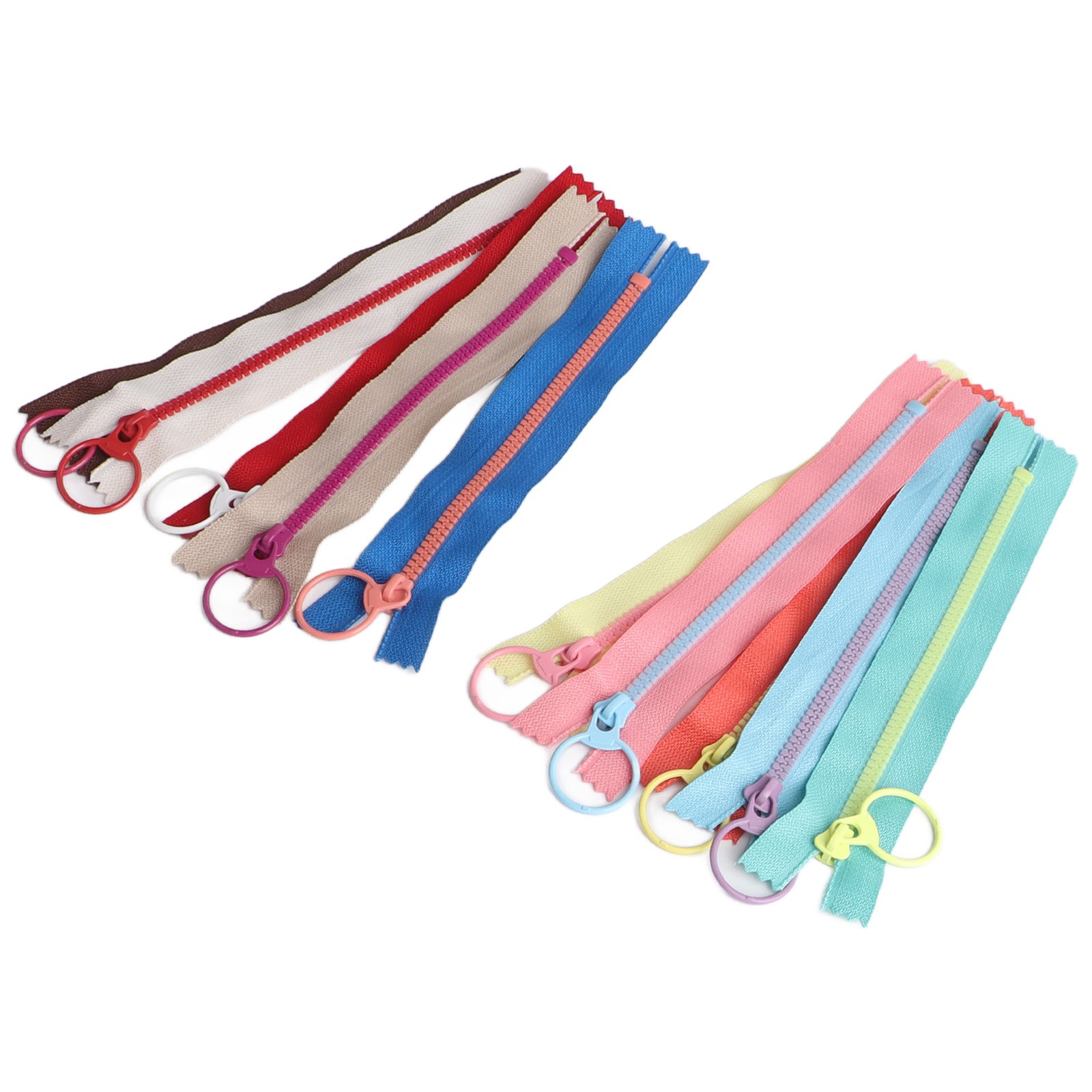 10Pcs Colorful Zippers 5.9in Long Contrast Color Durable Resin Fabric Sewing