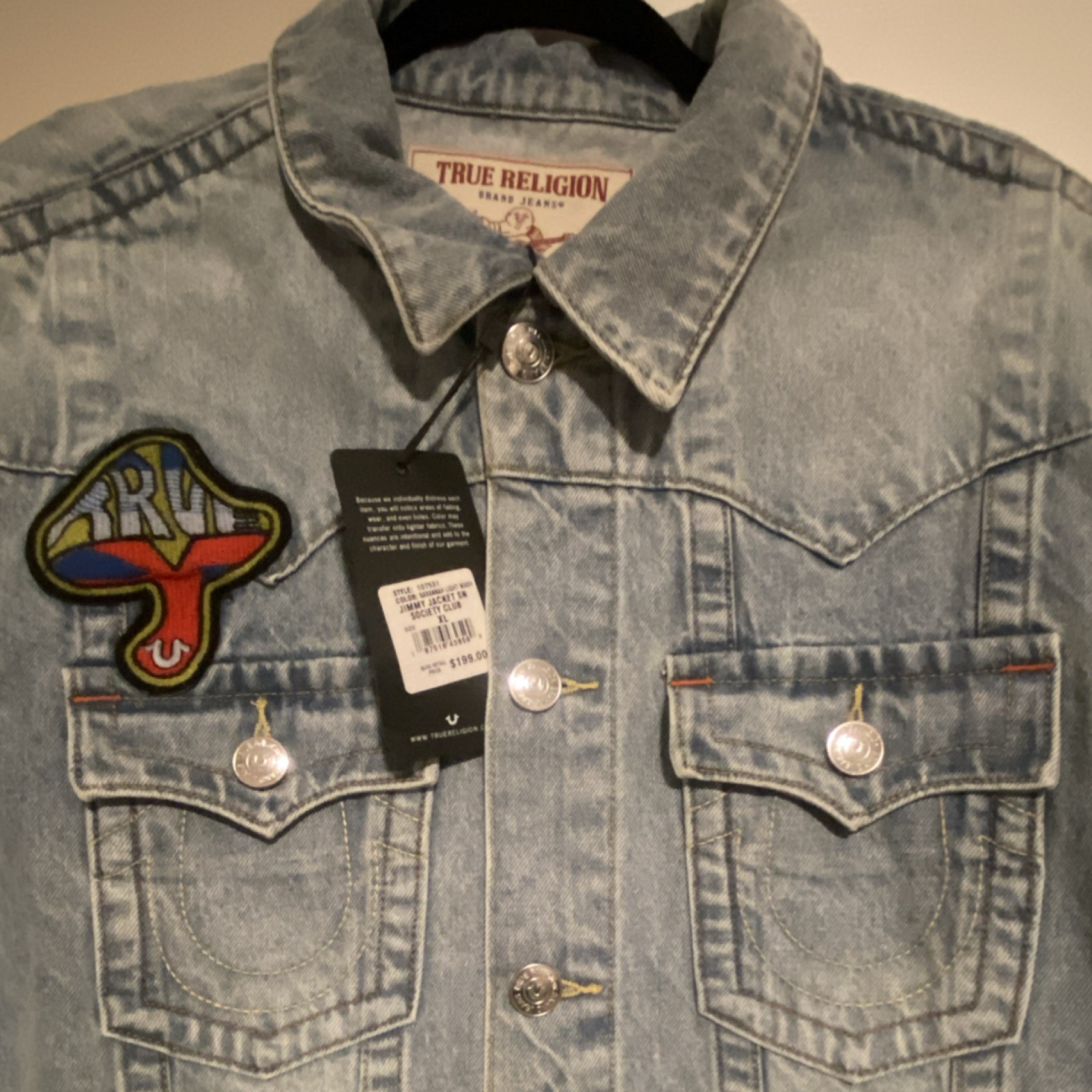 Mens True Religion Society Club Light Wash Denim Jacket & Jeans NWT $399 Set XL  thumbnail 7
