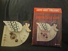 New NOS Christmas Angel Door Harp Made in Taiwan with Original Box Vintage