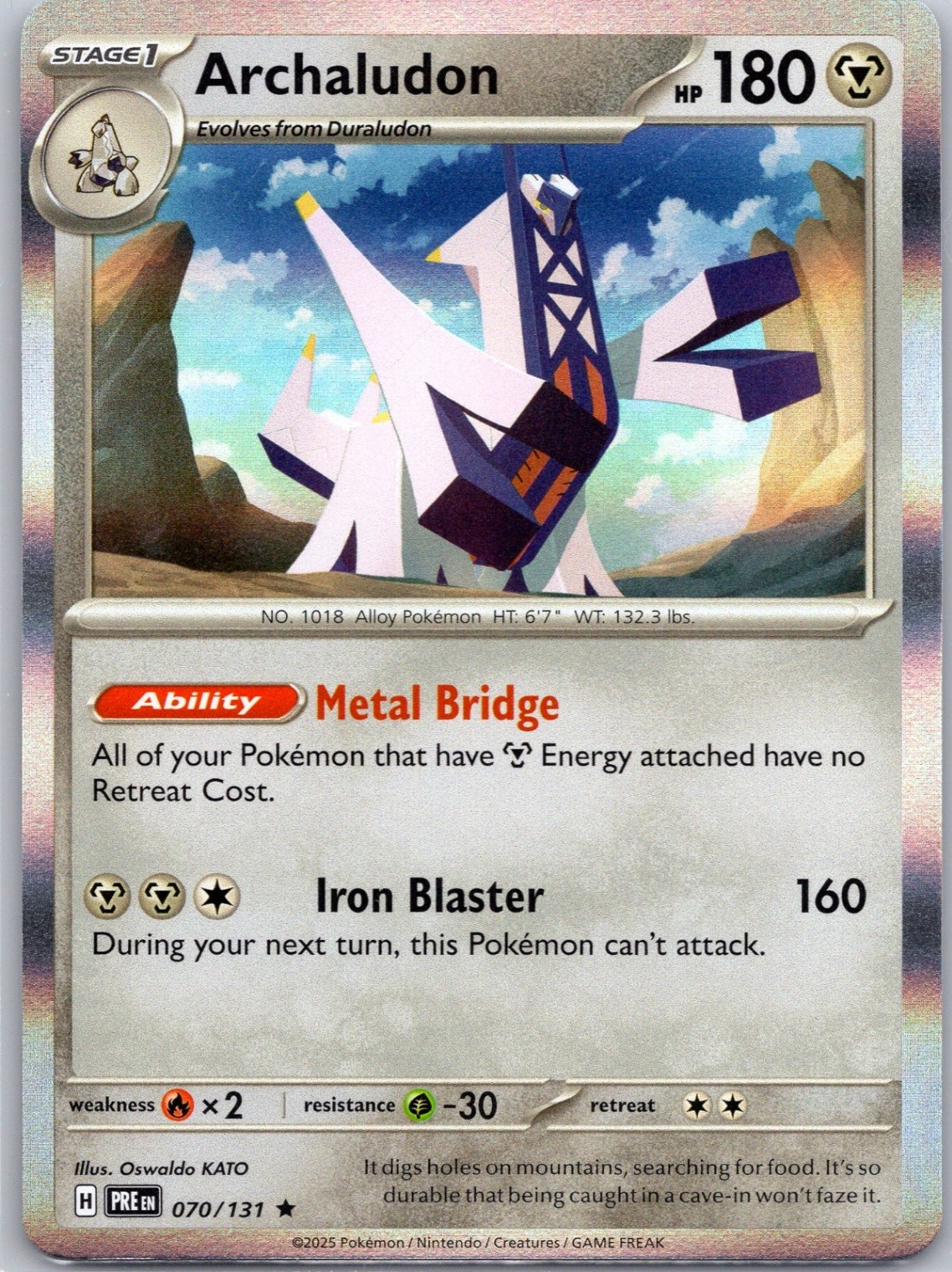 Archaludon Holo SV: Prismatic Evolutions #070/131 NM