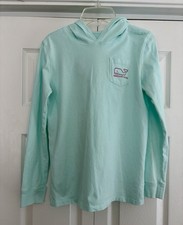 Vineyard Vines Girls Lightweight Hoodie Shirt In Mint Green. Size L.