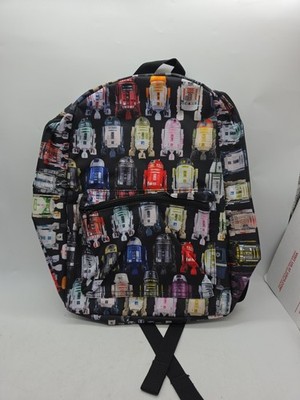 Star Wars R2-D2 Droids All Over Print Backpack Black Astromech Multi Color