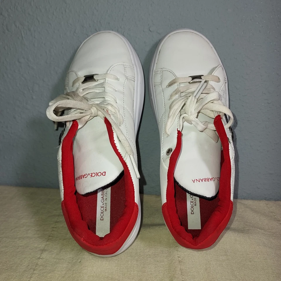 sz 6.5 US D&G Dolce & Gabbana Low-Top Sneakers Red White Navy - Image 4 of 4