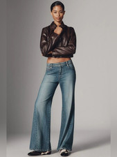Anthropologie Pilcro Jeans Womens 28 Mid Rise Biker Flare New