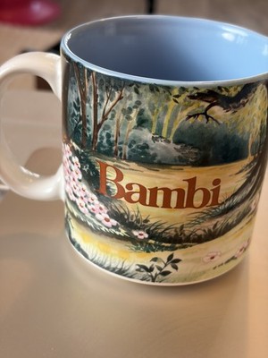 Walt Disney Vintage Bambi Kaffeetasse Becher Disney Store blau innen