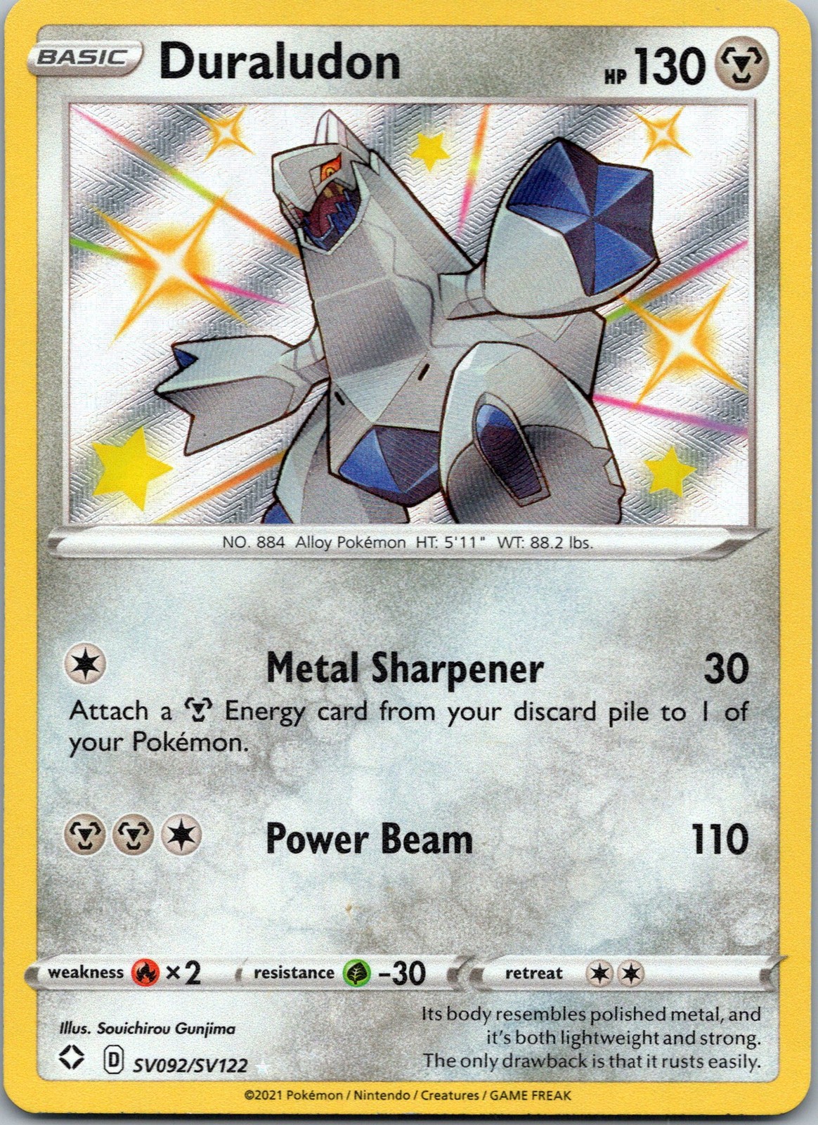 Pokemon Duraludon Shiny Holo Rare Shining Fates: Shiny Vault SV092/SV122 NM