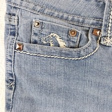 Jordache Women's Straight Crop Jeans Size 10 Medden Blue Contrast Stitch Stretch
