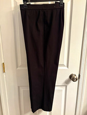 Briggs New York Black Solid Flat Front Dress Pants Straight Leg Women s 18 0374