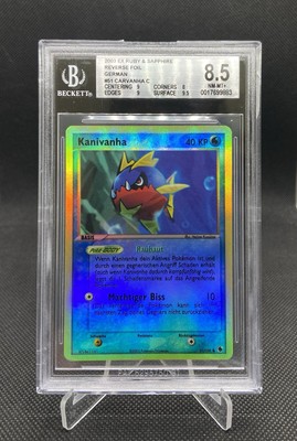 BGS 8.5 Kanivanha Reverse Holo 51/109 Ex Ruby Sapphire 2003 Pokemon German 