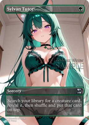 MTG - Sylvan Tutor - Fanart Borderless Style - EDH / Playtest
