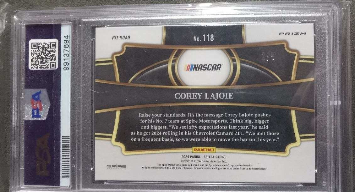 2024 Panini Select #118 Corey LaJoie Green Prizms #/5 view 2