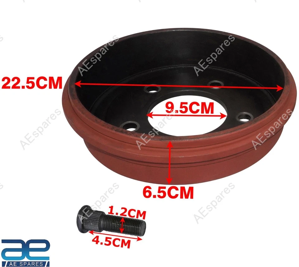 Brake Drum 9" & Lug Nuts For Willys MB GPW CJ2A CJ3A CJ3B CJ5 1941-71 Diesel S2u - Image 2 of 4